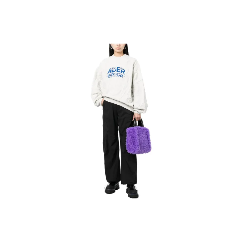 ADER ERROR Logo embroidered Crinkled Sweatshirt-2