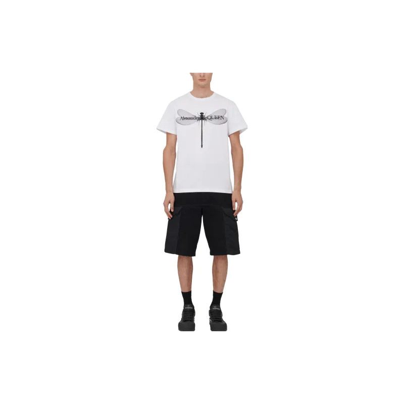 Alexander McQueen Dragon Fly Printed Crewneck T Shirt-1