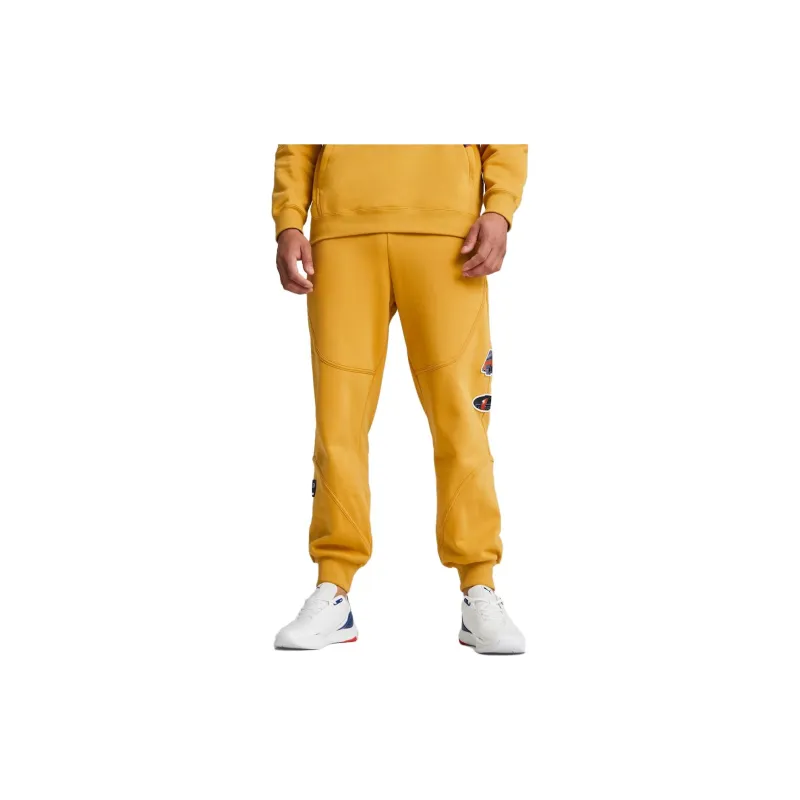 PUMA Knitted Sports Pants Men's Yellow-2