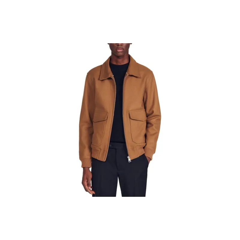 Sandro Puffer Jackets Men Caramel-1