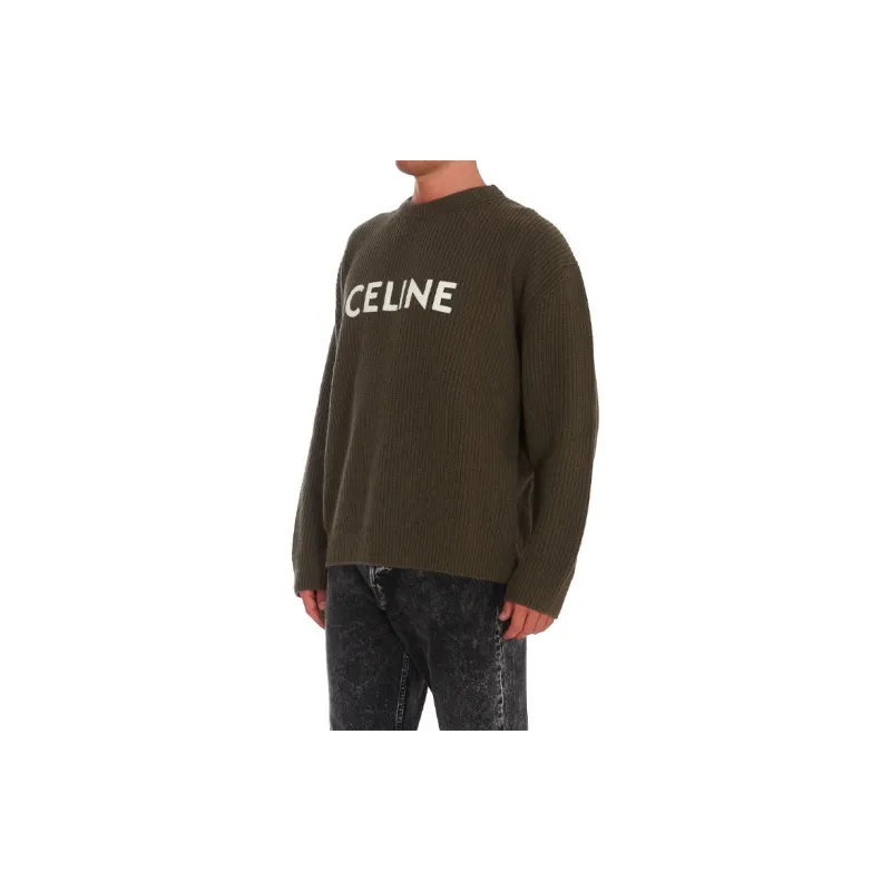 CELINE Sweater Men's Khaki Green-3