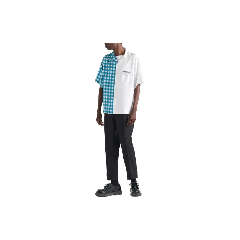 PRADA Double Match Silk Twill Shirt-1