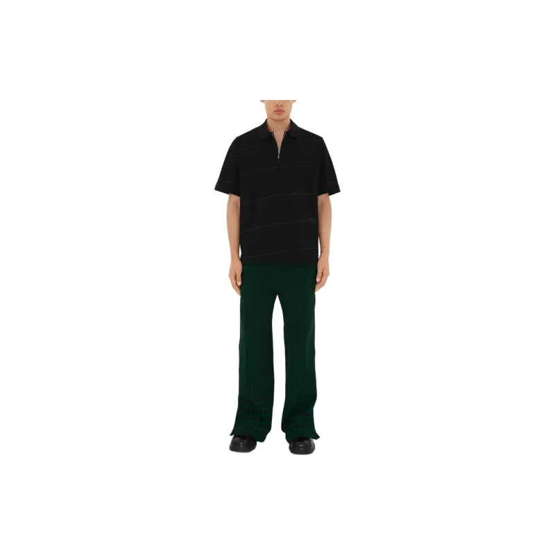 Burberry Striped Logo Embroidered Polo Shirt-2