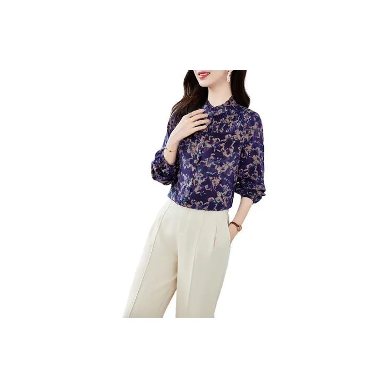 To The West Shirt Women's Purple Small Floral-1