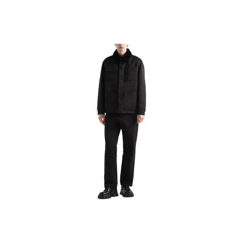 PRADA Leather Jacket Men's Black-5