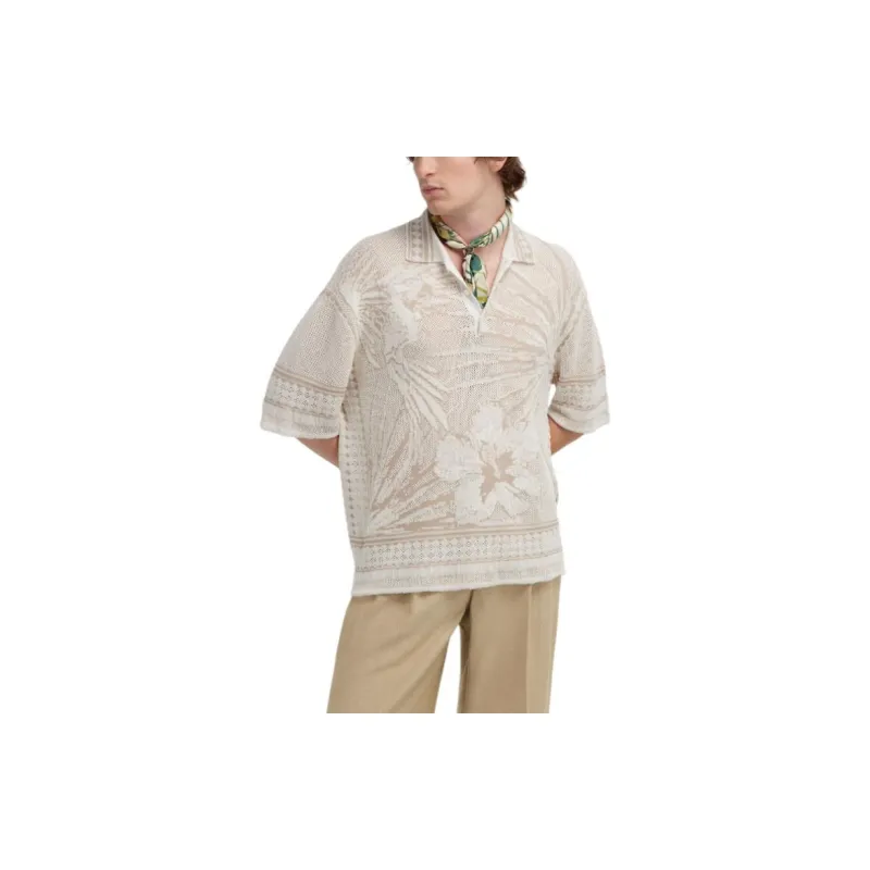 Roberto Cavalli SS24 Polo Shirt Men's Ecru-2