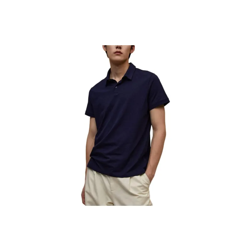 H&M Polo Shirt Men's Marine Blue-1