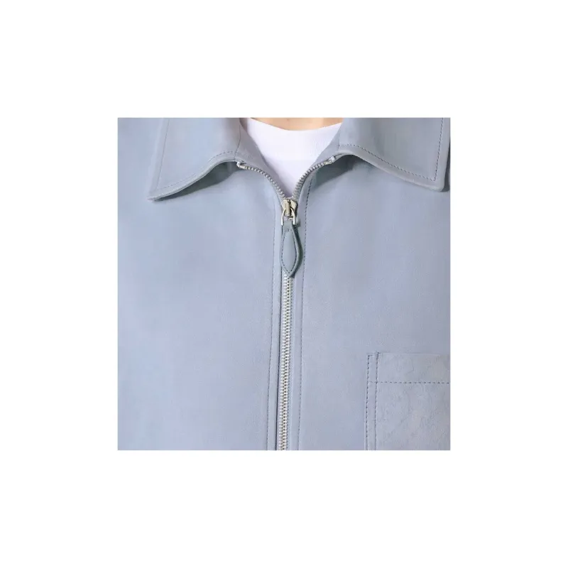 BERLUTI SS24 Leather Jacket Men's Light Blue-4