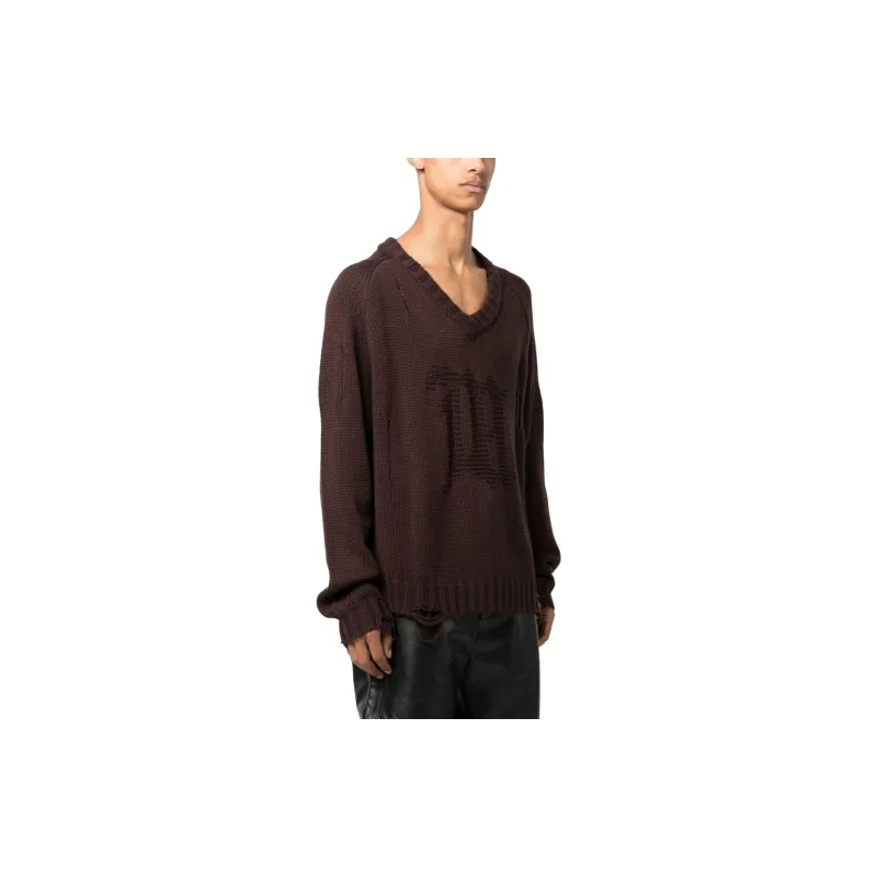 Misbhv Logo Intarsia Distressed Sweater-1