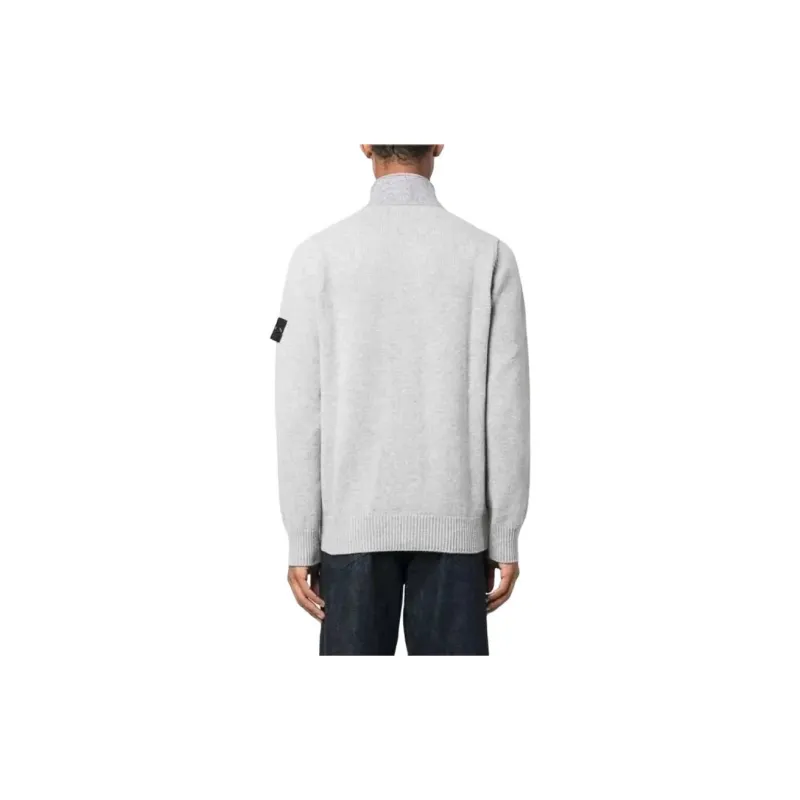 STONE ISLAND High Neck Knitted Cardigan-4