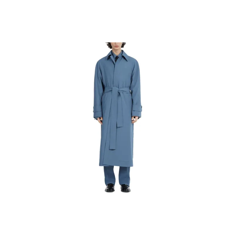 Ferragamo Trench Coats Men Blue-1