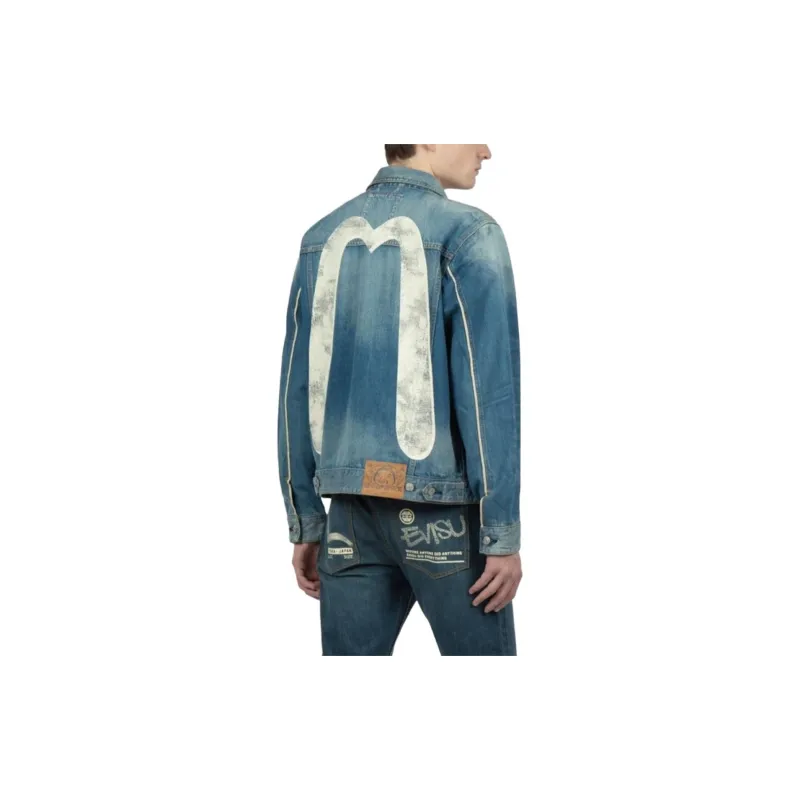 EVISU Denim Jackets Men Blue-5