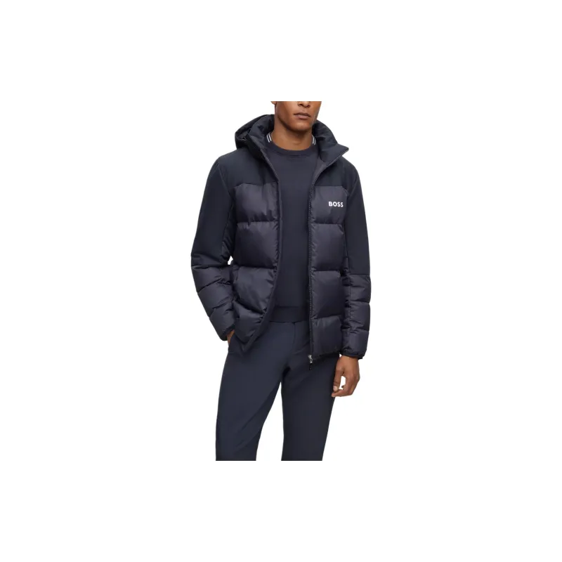 HUGO BOSS Regular Fit Water Repellent Down Jacket With Logo Detail Jackets Coats Men's Dark Blue-2