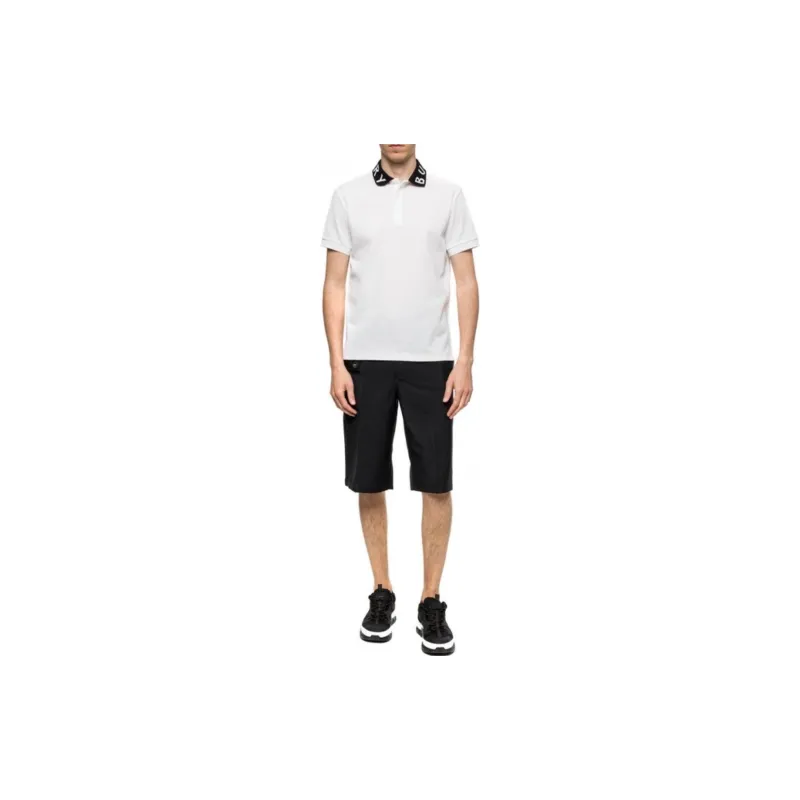 Burberry Men Ryland Collar Logo Polo White/Black-2