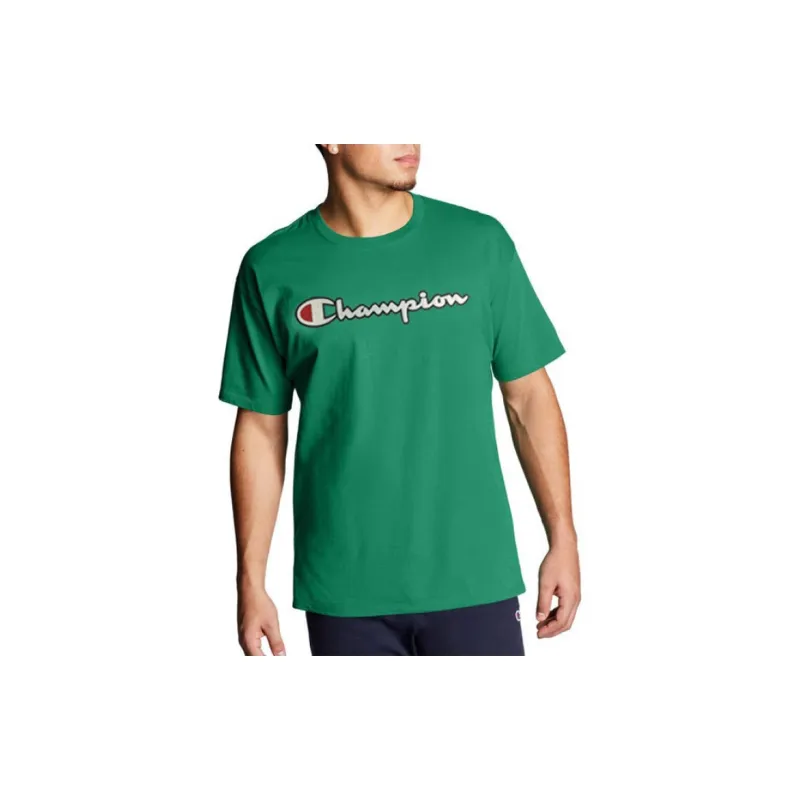 Champion Drop Shoulder Sleeve T Shirt Unisex Fruit Green US Version-2