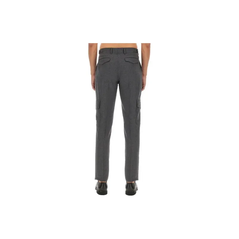 LARDINI Mid rise Wool Cargo Trousers-3