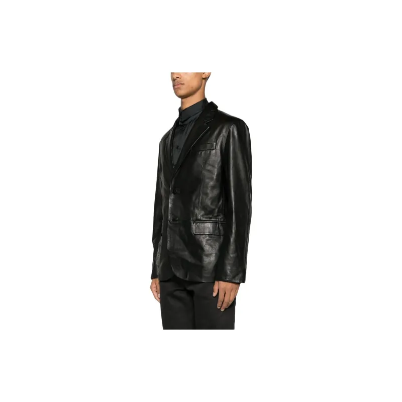 Zadig & Voltaire Valfried Single-breasted Leather Blazer-4