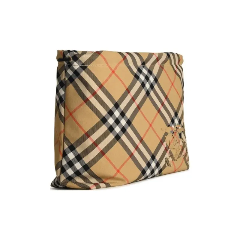 Burberry Polyester Clutch Men's Beige-1