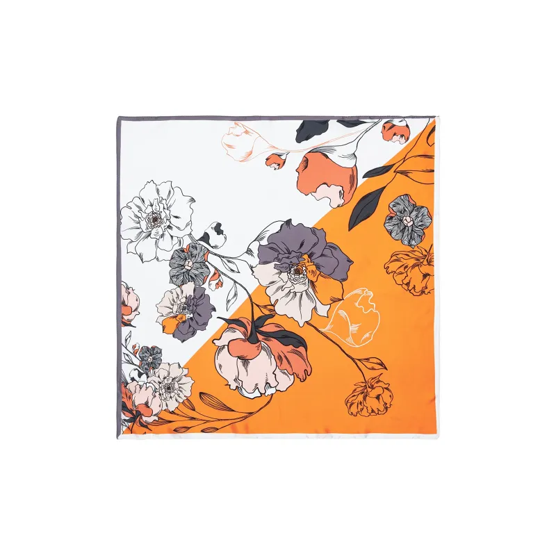 Shanghai Story 100% Mulberry Silk Silk Scarves Women's Patch Bamboo Leaf Flower Gift Box Set-74