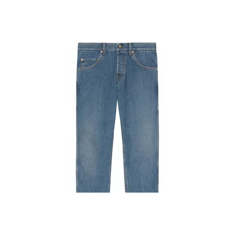 GUCCI Logo patch Straight leg Jeans-4