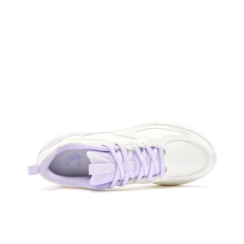 QIAODAN Cushioning Anti Slip And Wear Resistant Low Top Q COZY SOFT Running Shoes Women's White Purple-3