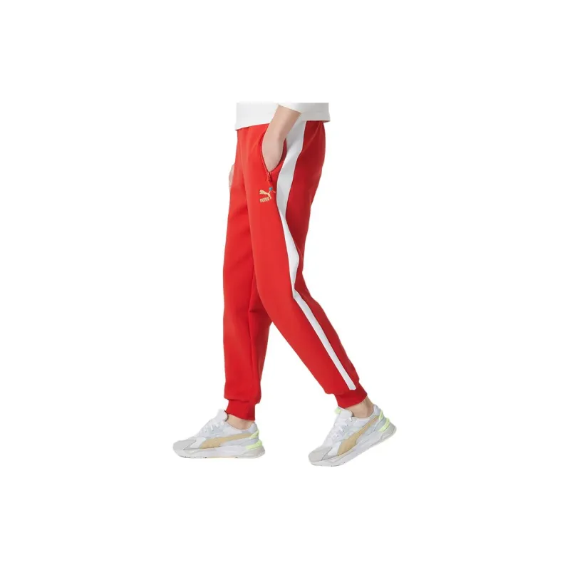 PUMA Knitted Sports Pants Unisex Red-2