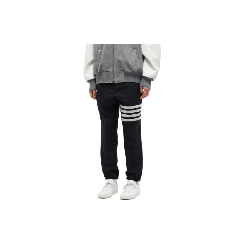 THOM BROWNE 4 Bar Elasticated Ankle Trousers-4