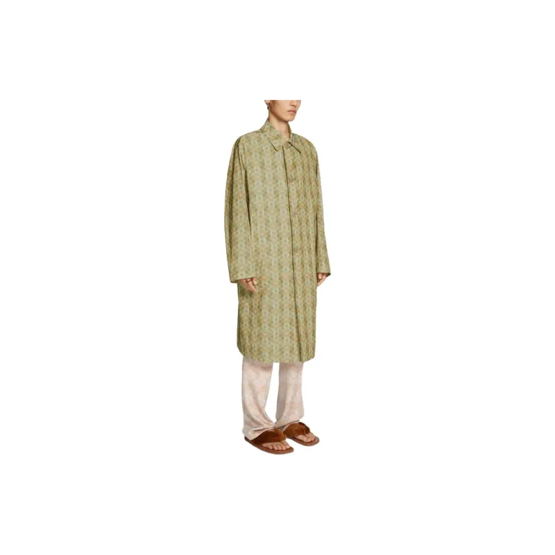 DRIES VAN NOTEN SS24 Trench Coat Men's Sage Green-3