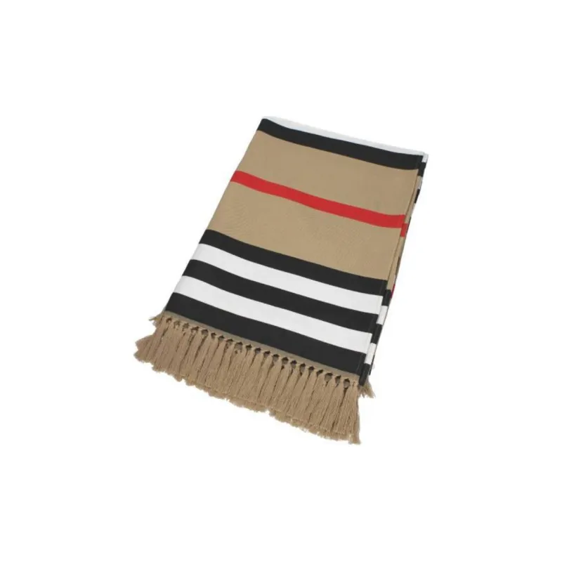 Burberry Cotton Knit Scarves Unisex Beige-0