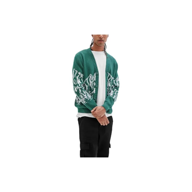 GUESS Originals Mountain Cardigan Knitwear Men's Green-2