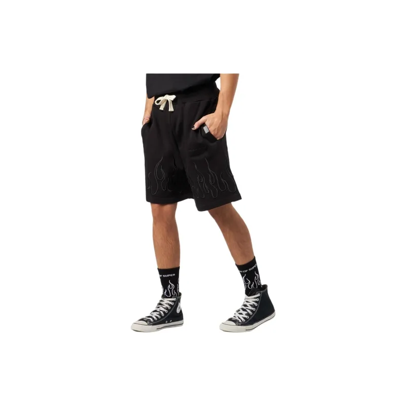 Vision Of Super Flame embroidered Track Shorts-2