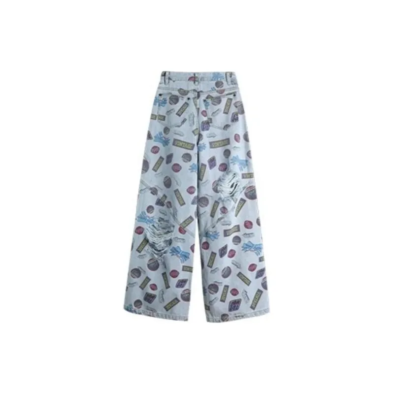 LALABOBO SS24 Jeans Women's Light Blue White-1