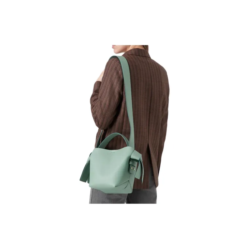 Acne Studios Leather Shoulder Bag, Handbag, Crossbody Bag Women's Mint Green-4