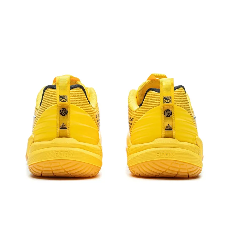 LiNing Anti Slip Wear Resistant Low Top Badminton Shoes Unisex Radiant Yellow-5