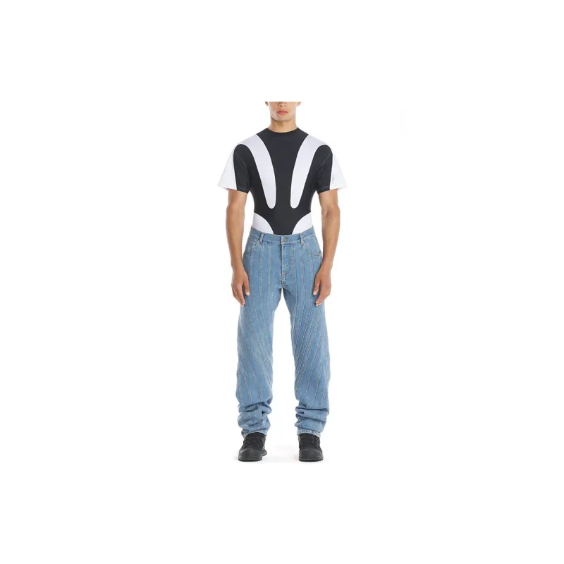 Mugler T-Shirts Unisex Black/White-4