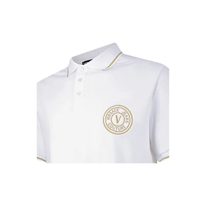 VERSACE JEANS COUTURE Logo embroidered Cotton Polo Shirt-5