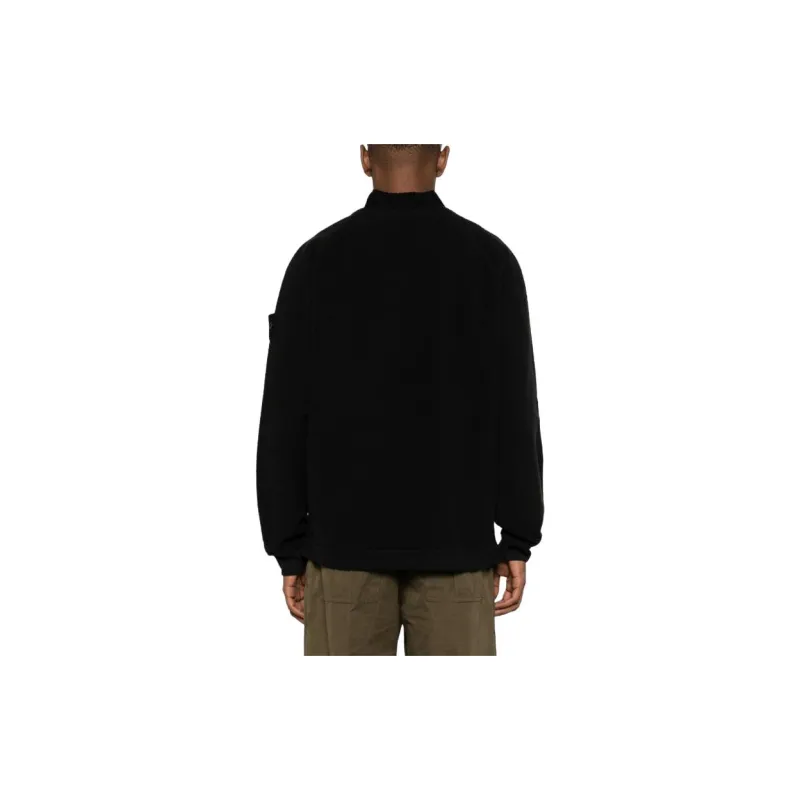 STONE ISLAND Compass Motif Mock Neck Layered Sweatshirt-3
