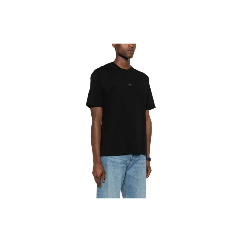 A.P.C Logo Embroidered Crewneck T Shirt-3