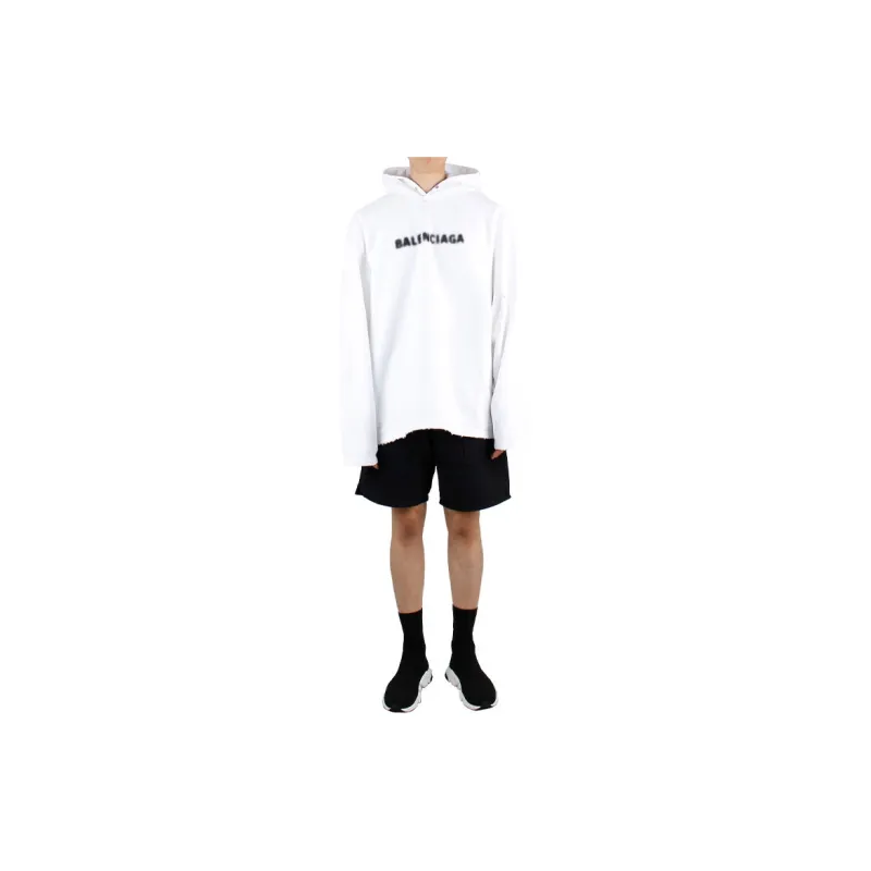 Balenciaga Blurry Logo Print Hoodie-4