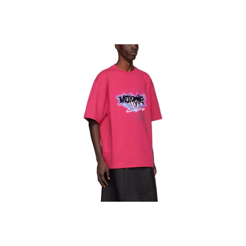 WE11DONE T Shirts Unisex Hot Pink-2