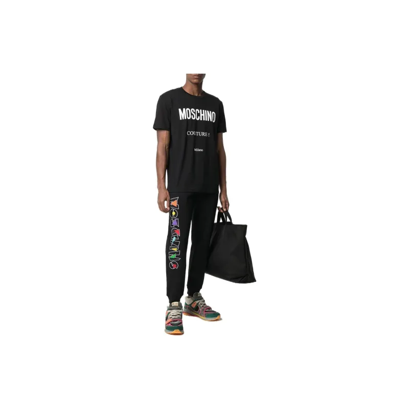 MOSCHINO Knitted Sweatpants Men Black-1
