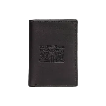 Levi’s Grained Leather Wallet Men's Dark Brown