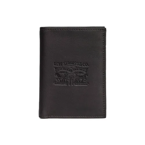 Levi’s Grained Leather Wallet Men's Dark Brown