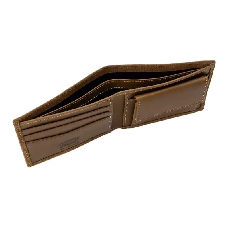 Levi’s Grained Cow Leather Wallet Men's Dark Brown-3