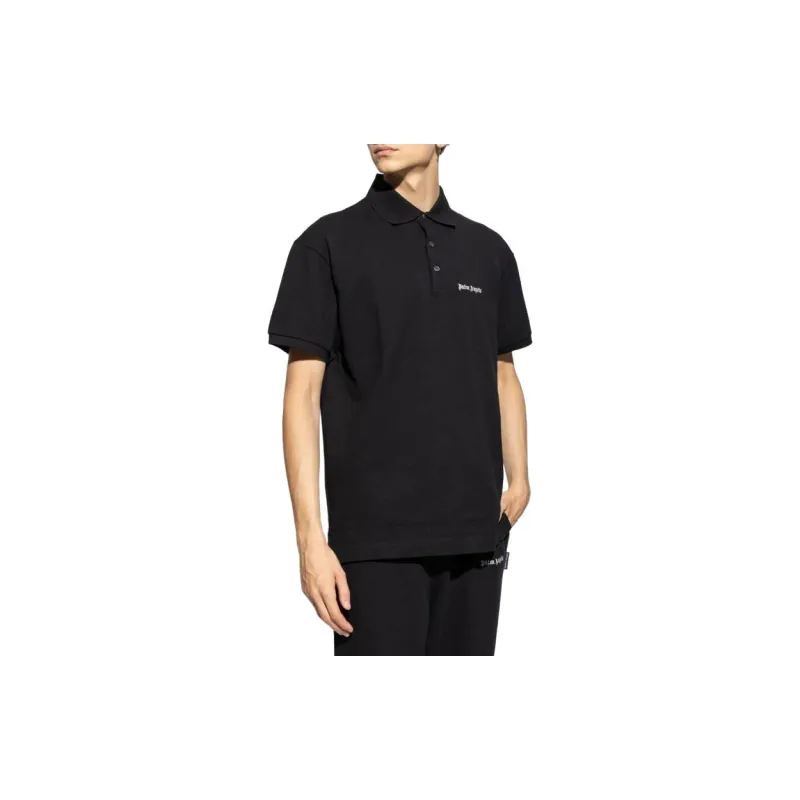 PALM ANGELS Logo Embroidered Polo Shirt-2