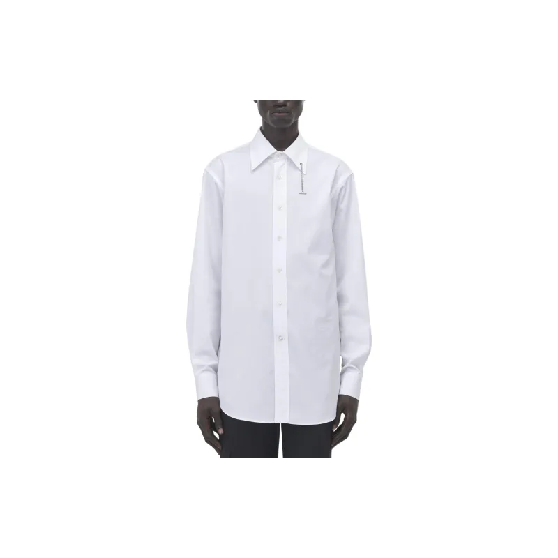 Alexander McQueen Cross Bar Chain Curved Hem Shirt-4
