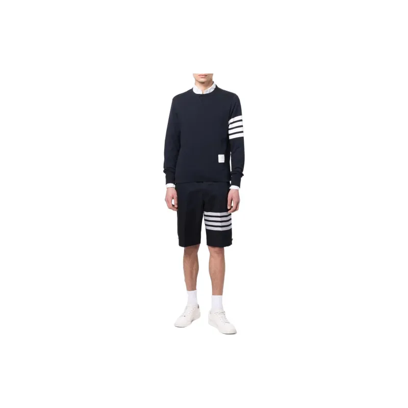THOM BROWNE 4 bar Stripe Cotton Shorts-4