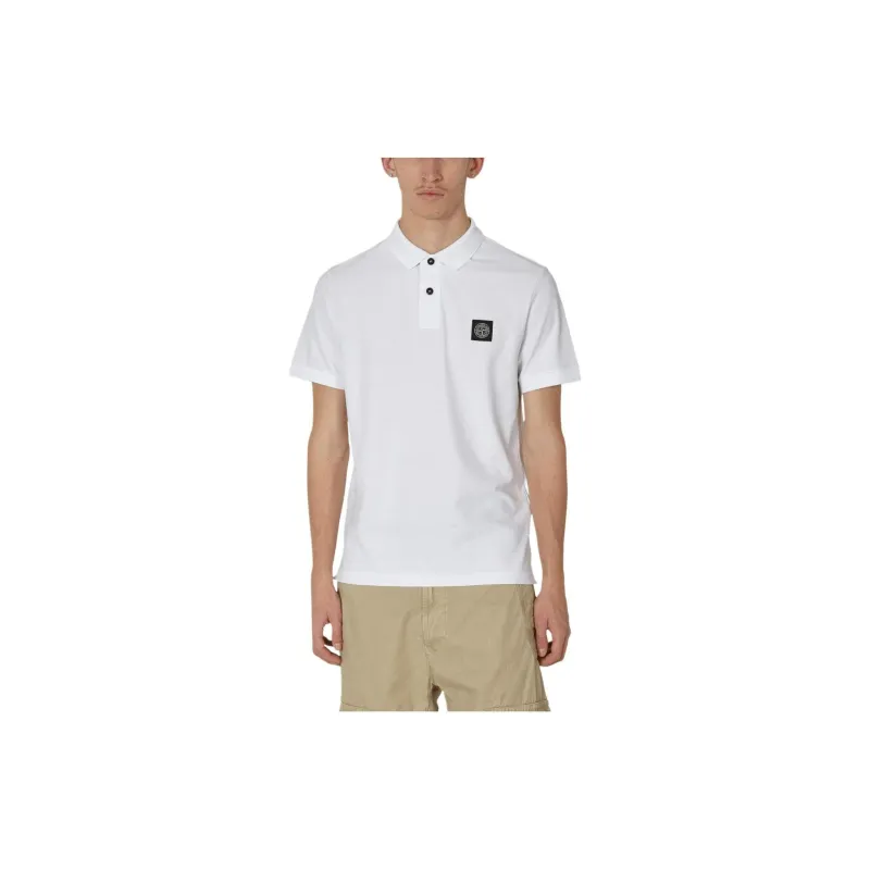 STONE ISLAND Piqué Cotton Polo Shirt-2