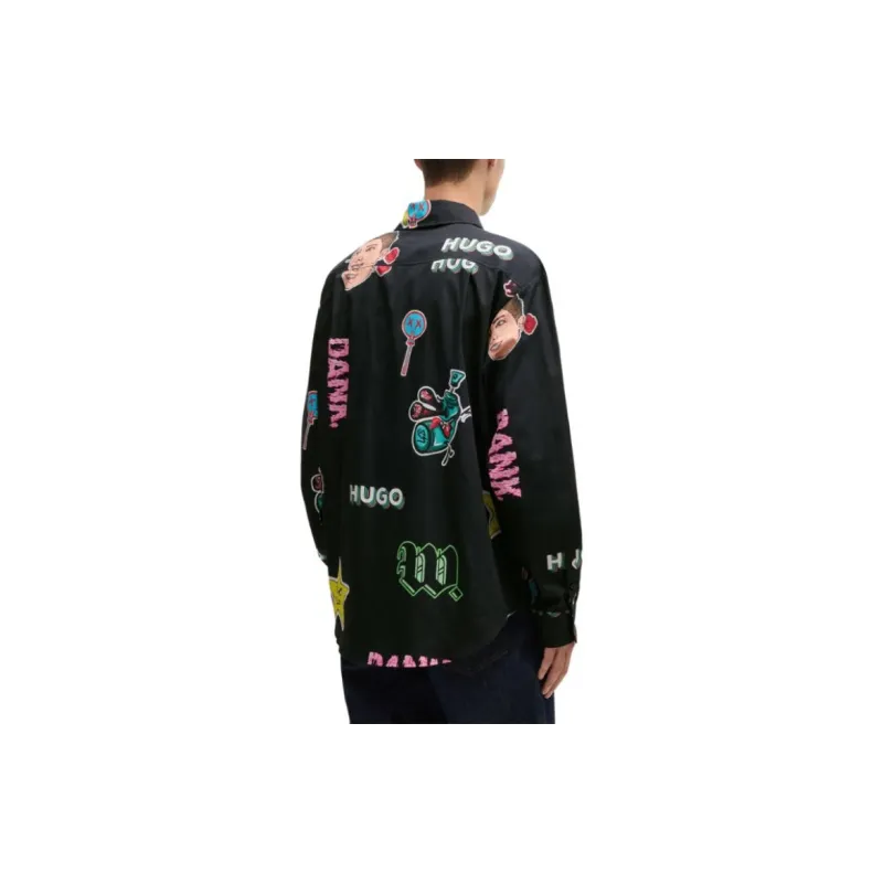 HUGO BOSS Graphic Print Cotton Shirt-3