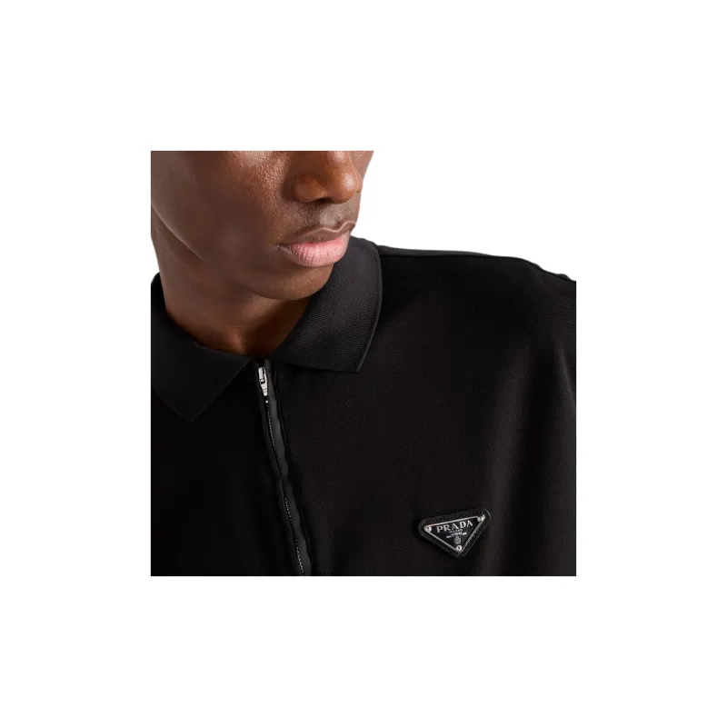 PRADA Re Nylon FW24 Polo Shirt Men's Black-3
